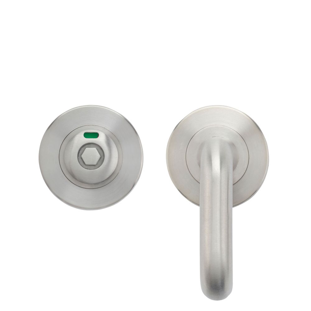 High quality image of the Zoo Hardware - Accessible RTD Turn and HEX Release with Indicator on 52mm rose- Screw On Cover - 5mm spindle - Grade 304 - SSS | Sku. zps007iss-hex | available to order from Trade Door Handles.