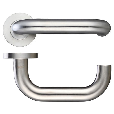 High quality image of the Zoo Hardware - 22mm Return to Door Lever - Screw On Rose - Stain Stainless Steel | Sku. zps080ss | available to order from Trade Door Handles.