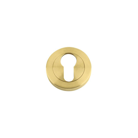High quality image of the STANZA - Escutcheon Euro-Profile (50mm Dia.) - Favo Satin Brass | Sku. zpz001-fsb | available to order from Trade Door Handles.