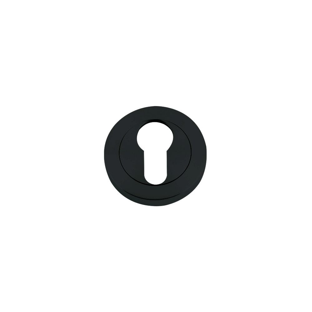 High quality image of the STANZA - Escutcheon Euro-Profile (50mm Dia.) - Black | Sku. zpz001-omb | available to order from Trade Door Handles.