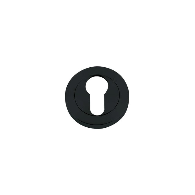 High quality image of the STANZA - Escutcheon Euro-Profile (50mm Dia.) - Black | Sku. zpz001-omb | available to order from Trade Door Handles.