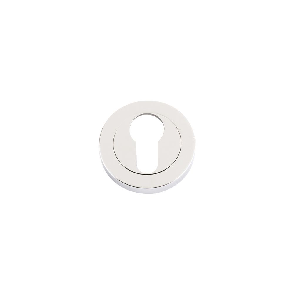 High quality image of the STANZA - Euro Profile Escutcheon 50mm dia - Polished Nickel | Sku. zpz001pn | available to order from Trade Door Handles.