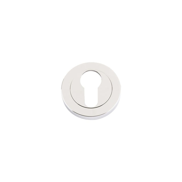 High quality image of the STANZA - Euro Profile Escutcheon 50mm dia - Polished Nickel | Sku. zpz001pn | available to order from Trade Door Handles.