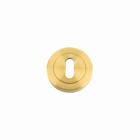 High quality image of the STANZA - Escutcheon Standard Profile (50mm Dia.) - Favo Satin Brass | Sku. zpz002-fsb | available to order from Trade Door Handles.