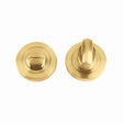 High quality image of the STANZA - Turn and Release complete with Escutcheons and 5mm spindle 50mm dia - Favo Satin Brass | Sku. zpz004-fsb | available to order from Trade Door Handles.