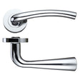 High quality image of the STANZA - Assisi Lever - Screw On Rose 130mm x 65mm - Polished Chrome | Sku. zpz010cp | available to order from Trade Door Handles.