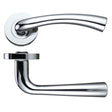 High quality image of the STANZA - Florence Lever - Screw On Rose 130mm x 65mm - Polished Chrome | Sku. zpz020cp | available to order from Trade Door Handles.