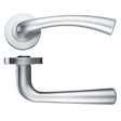 High quality image of the STANZA - Florence Lever - Screw On Rose 130mm x 65mm - Satin Chrome | Sku. zpz020sc | available to order from Trade Door Handles.