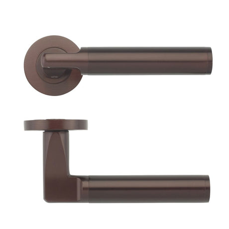 High quality image of the STANZA - Milan Lever - Screw On Rose - Bronze | Sku. zpz030-etb | available to order from Trade Door Handles.