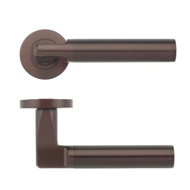 High quality image of the STANZA - Milan Lever - Screw On Rose - Bronze | Sku. zpz030-etb | available to order from Trade Door Handles.