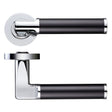 High quality image of the STANZA - Milan Lever - Screw On Rose - Dual Finish - Black | Sku. zpz030cpmb | available to order from Trade Door Handles.
