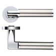 High quality image of the STANZA - Milan Lever - Screw On Rose - Dual - Polished Stainless Steel | Sku. zpz030cpss | available to order from Trade Door Handles.