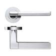 High quality image of the STANZA - Venice Lever - Screw On Rose - Satin Chrome/Polished Chrome | Sku. zpz070sccp | available to order from Trade Door Handles.
