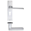 High quality image of the STANZA - Venice Lever Euro Lock (47.5mm c/c) On Backplate - 180x43mm - Polished Chrome | Sku. zpz071epcp | available to order from Trade Door Handles.