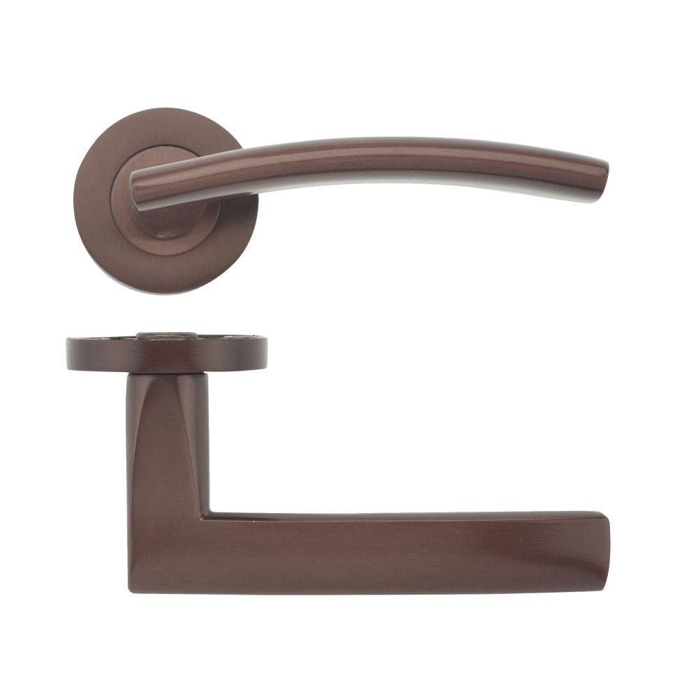 High quality image of the STANZA - Amalfi Lever - Screw On Rose - Bronze | Sku. zpz080-etb | available to order from Trade Door Handles.