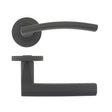 High quality image of the STANZA - Amalfi Lever - Screw On Rose - Black | Sku. zpz080-omb | available to order from Trade Door Handles.