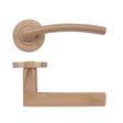 High quality image of the STANZA - Amalfi Lever - Screw On Rose - Tuscan Rose Gold | Sku. zpz080-trg | available to order from Trade Door Handles.