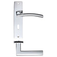 High quality image of the STANZA - Amalfi Lever Lock (57mm c/c) On Backplate - 180x43mm - Polished Chrome | Sku. zpz081cp | available to order from Trade Door Handles.