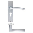 High quality image of the STANZA - Amalfi Lever Euro Lock (47.5mm c/c) On Backplate - 180x43mm - Satin Chrome | Sku. zpz081epsc | available to order from Trade Door Handles.