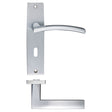 High quality image of the STANZA - Amalfi Lever Lock (57mm c/c) On Backplate - 180x43mm - Satin Chrome | Sku. zpz081sc | available to order from Trade Door Handles.