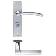 High quality image of the STANZA - Amalfi Lever Bathroom (57mm c/c) On Backplate 180x43mm - Satin Chrome/Polished Chrome | Sku. zpz083sccp | available to order from Trade Door Handles.