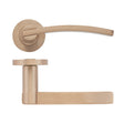 High quality image of the STANZA - Adria lever on round rose - Tuscan Rose Gold | Sku. zpz100-trg | available to order from Trade Door Handles.