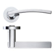High quality image of the STANZA - Adria lever on round rose - Satin Chrome/Polished Chrome | Sku. zpz100sccp | available to order from Trade Door Handles.