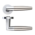 High quality image of the STANZA - Atlanta lever on round rose - Polished Chrome/Satin Nickel | Sku. zpz110cpsn | available to order from Trade Door Handles.