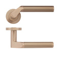 High quality image of the STANZA - Venus lever on round rose - Tuscan Rose Gold | Sku. zpz120-trg | available to order from Trade Door Handles.