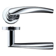High quality image of the STANZA - Vesta lever on round rose - Polished Chrome | Sku. zpz210cp | available to order from Trade Door Handles.