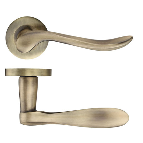 High quality image of the STANZA - Lincoln Lever - Screw on Rose - Bronze | Sku. zpz240fb | available to order from Trade Door Handles.