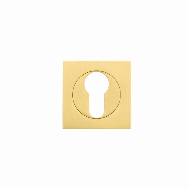 High quality image of the STANZA - Square Escutcheon - Euro Profile - Favo Satin Brass | Sku. zpzsq001-fsb | available to order from Trade Door Handles.