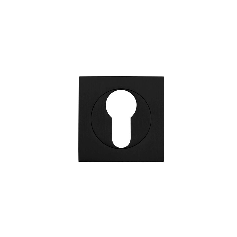 High quality image of the STANZA - Square Escutcheon - Euro Profile - Black | Sku. zpzsq001-omb | available to order from Trade Door Handles.