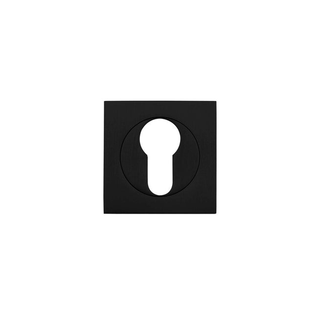 High quality image of the STANZA - Square Escutcheon - Euro Profile - Black | Sku. zpzsq001-omb | available to order from Trade Door Handles.