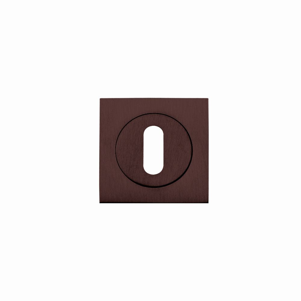 High quality image of the STANZA - Square Escutcheon - Standard Keyway - Bronze | Sku. zpzsq002-etb | available to order from Trade Door Handles.