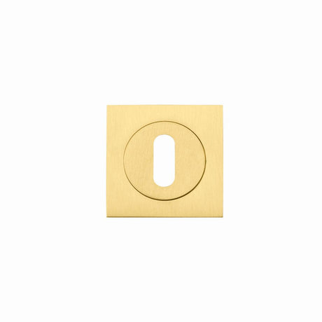 High quality image of the STANZA - Square Escutcheon - Standard Keyway - Favo Satin Brass | Sku. zpzsq002-fsb | available to order from Trade Door Handles.