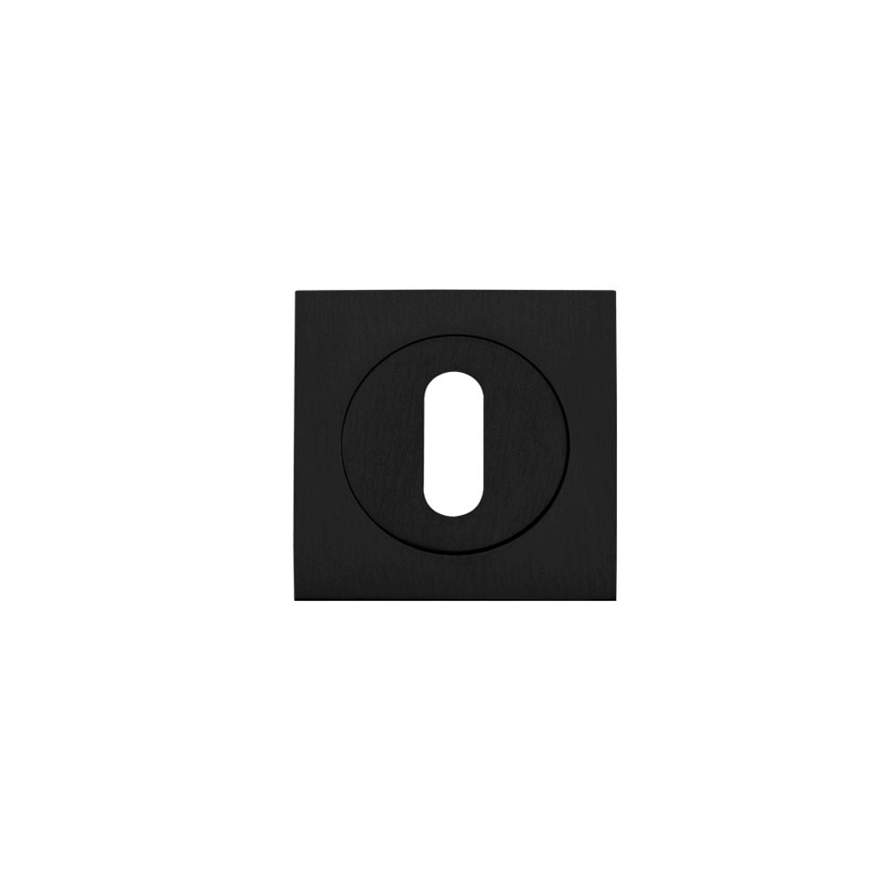 High quality image of the STANZA - Square Escutcheon - Standard Keyway - Black | Sku. zpzsq002-omb | available to order from Trade Door Handles.