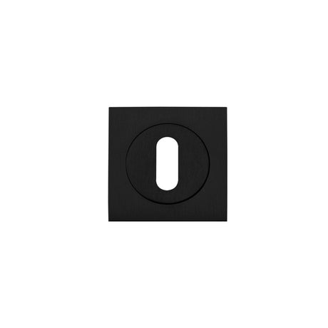 High quality image of the STANZA - Square Escutcheon - Standard Keyway - Black | Sku. zpzsq002-omb | available to order from Trade Door Handles.