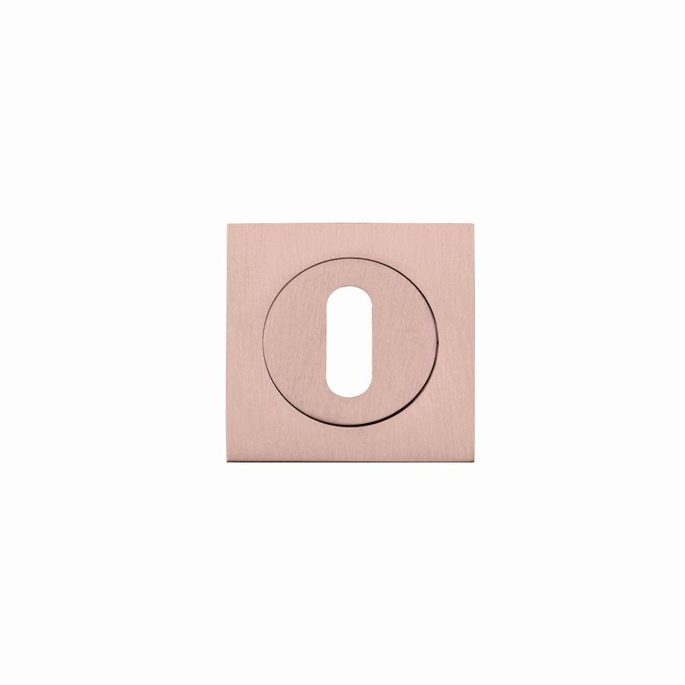 High quality image of the STANZA - Square Escutcheon - Standard Keyway - Tuscan Rose Gold | Sku. zpzsq002-trg | available to order from Trade Door Handles.
