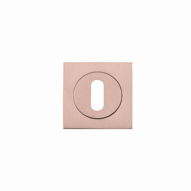 High quality image of the STANZA - Square Escutcheon - Standard Keyway - Tuscan Rose Gold | Sku. zpzsq002-trg | available to order from Trade Door Handles.