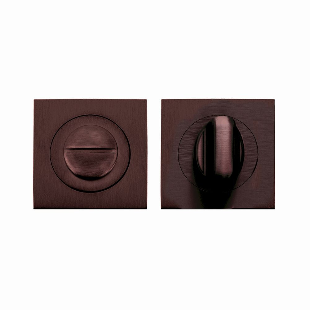 High quality image of the STANZA - Turn & Release - on Square rose - Bronze | Sku. zpzsq004-etb | available to order from Trade Door Handles.