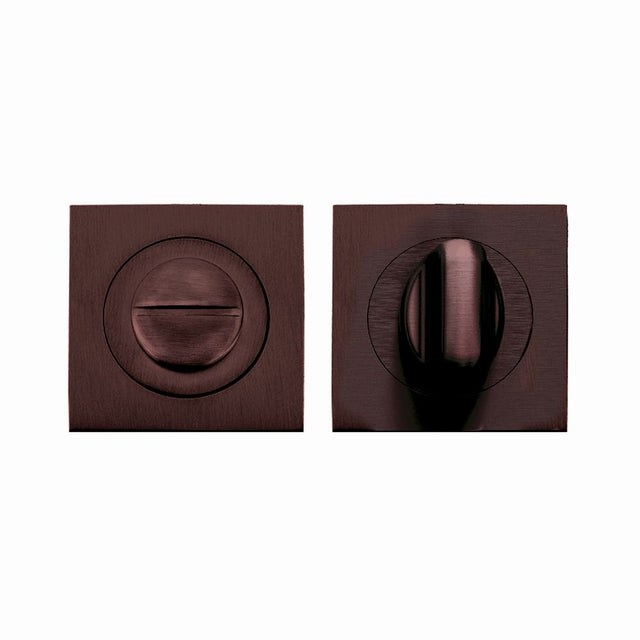 High quality image of the STANZA - Turn & Release - on Square rose - Bronze | Sku. zpzsq004-etb | available to order from Trade Door Handles.