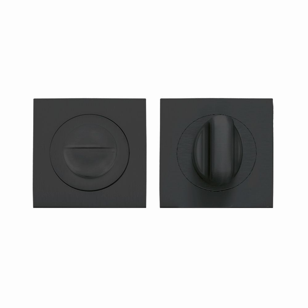 High quality image of the STANZA - Turn & Release - on Square rose - Black | Sku. zpzsq004-omb | available to order from Trade Door Handles.