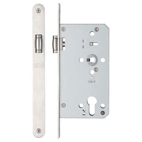 High quality image of the Vier - Roller Din Latch - Backset 60mm Radius - Stain Stainless Steel | Sku. zrd0060lrss | available to order from Trade Door Handles.