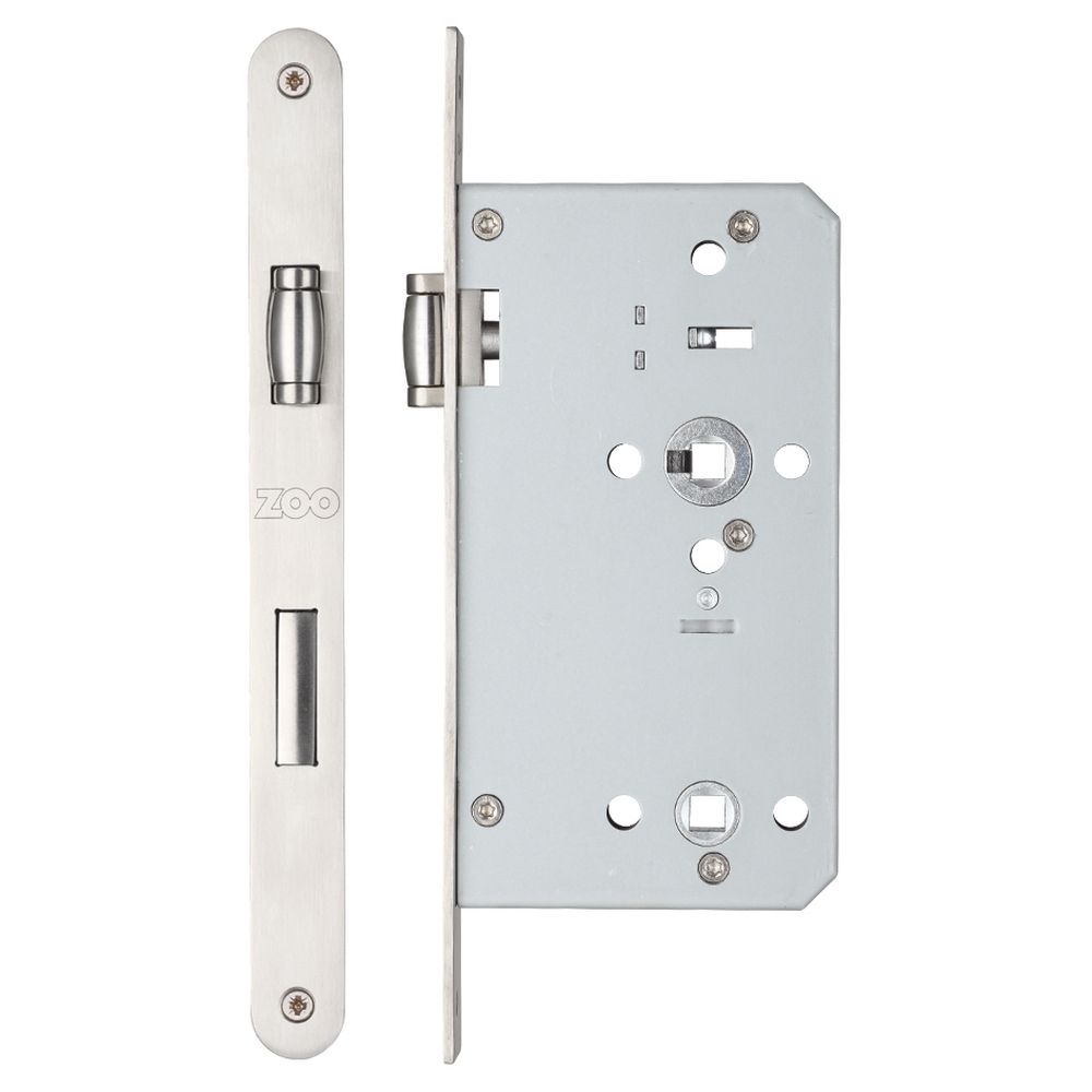 High quality image of the Vier - Roller Din Bathroom - 78mm c/c Backset 60mm Radius - Stain Stainless Steel | Sku. zrd7860rss | available to order from Trade Door Handles.