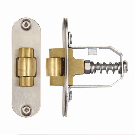 High quality image of the Zoo Hardware - Adjustable Roller Latch, Radiused Forend and Strikeplate, - Stain Stainless Steel | Sku. zrl76rss | available to order from Trade Door Handles.