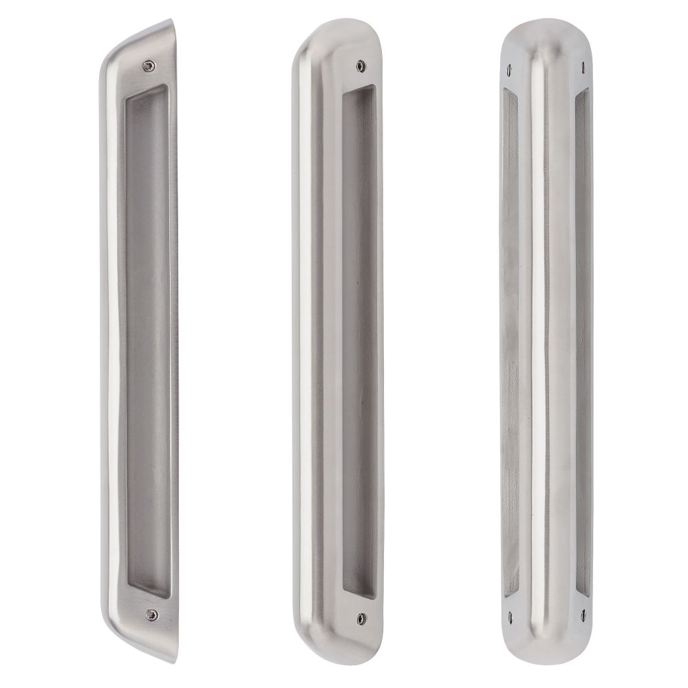High quality image of the Zoo Hardware - Anti Ligature Pull Handle 250mm CTC (280mm) Back to Back Fix (When using 1 x ZS-ALP250GS- + 1 x ZS-ALP250BF-) - Half Set - Stain Stainless Steel | Sku. zs-alp250gs-sss | available to order from Trade Door Handles.