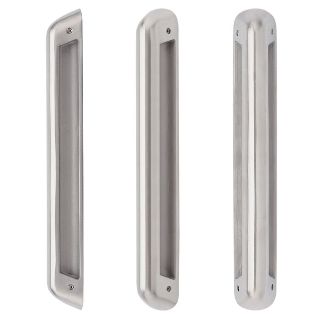 High quality image of the Zoo Hardware - Anti Ligature Pull Handle 250mm CTC (280mm) Back to Back Fix (When using 1 x ZS-ALP250GS- + 1 x ZS-ALP250BF-) - Half Set - Stain Stainless Steel | Sku. zs-alp250gs-sss | available to order from Trade Door Handles.