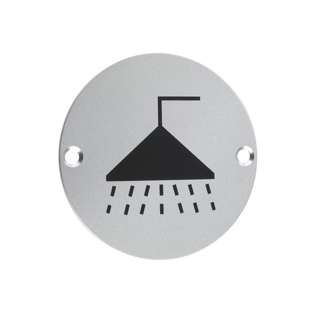 High quality image of the Zoo Hardware - Signage - Shower - Satin Aluminium | Sku. zsa04sa | available to order from Trade Door Handles.