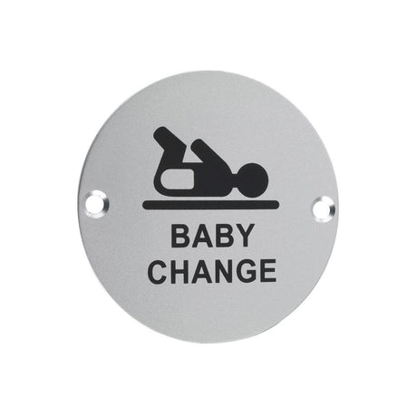 High quality image of the Zoo Hardware - Signage - Baby Change - Satin Aluminium | Sku. zsa08sa | available to order from Trade Door Handles.